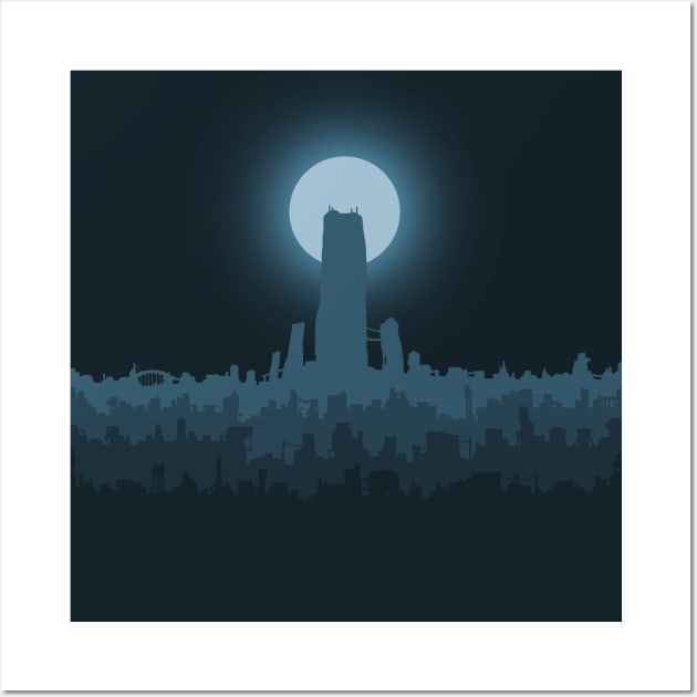 Midnight City Blue Wall Art by archvinde